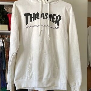 Thrasher White Sweater Classic Logo Pullover